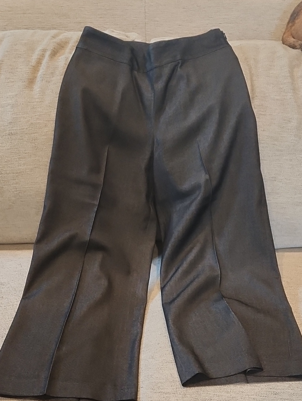 NIC+ZOE Black Cropped Wide-Leg Trousers